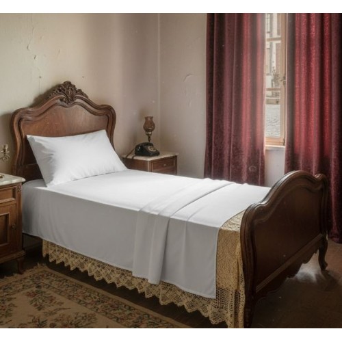 Otel çarşafı Tek kişilik 180x280cm 59 tel pamuk polyester akfil kumaş